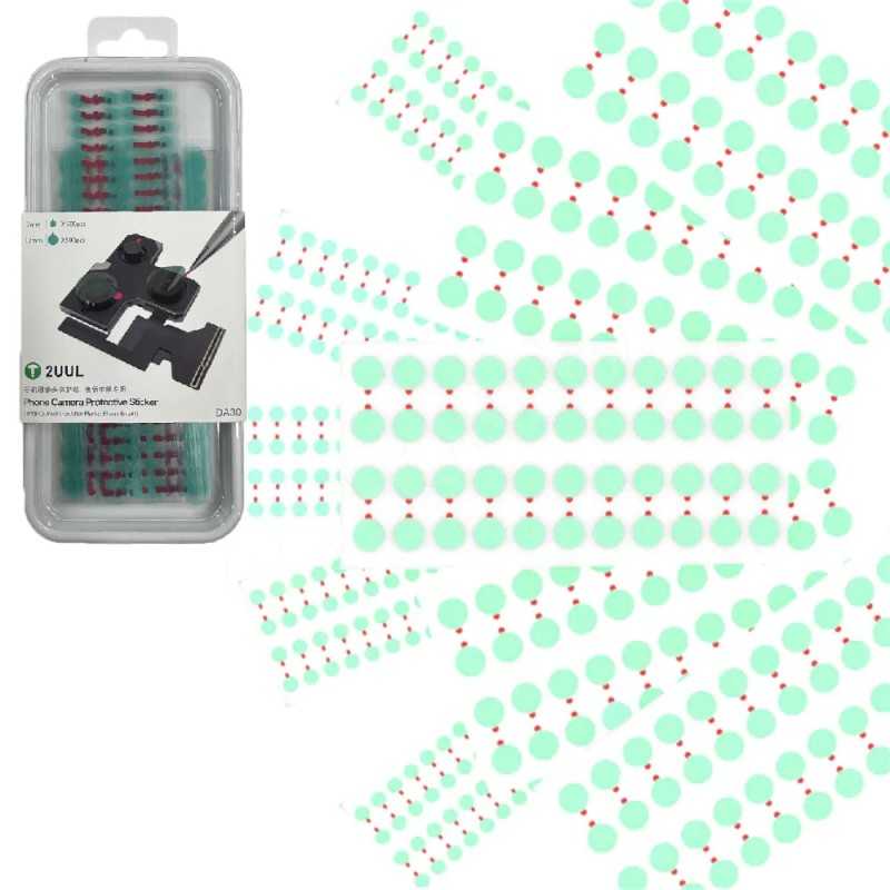 2UUL DA30 Adesivo Per Protezione Fotocamera SET 500 pezzi &amp;Oslash; 7mm + SET 500 pezzi &amp;Oslash; 12mm