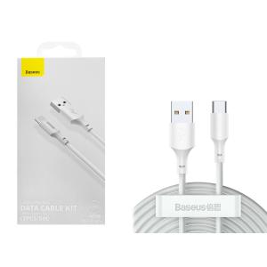 CAVO USB + TYPE-C BASEUS DATA CABLE KIT QUICK CHARGING 40W 1.5M BIANCO (2PZ) TZCATZJ-02