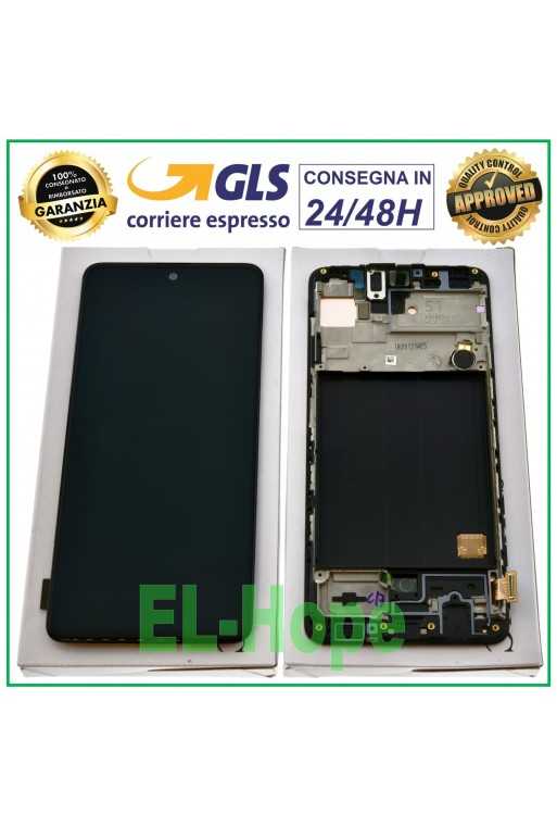 DISPLAY LCD ORIGINALE SERVICE SAMSUNG A51 SM-A515F TOUCH FRAME VETRO GH82-21669A