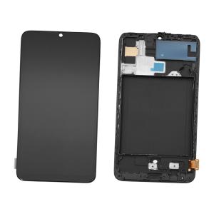 DISPLAY LCD PER SAMSUNG A705F A70 NERO CON FRAME (TFT)