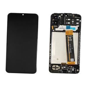DISPLAY LCD PER SAMSUNG M135F M13 NERO CON FRAME GH82-29132A GH82-29133A (FLAT SM-A135F A13 LTE BOE B6) - SERVICE PACK
