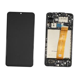 DISPLAY LCD PER SAMSUNG A127F A12 2021 NERO CON FRAME GH82-26485A GH82-26486A GH82-26925A (VER. SM-A032F R0.0 BOE B8) SERVICE PACK