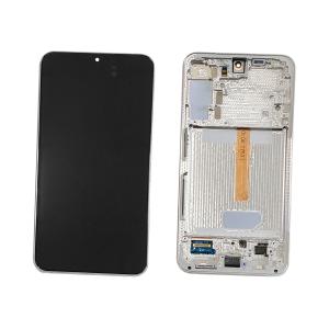 DISPLAY LCD PER SAMSUNG S906B S22 PLUS BIANCO / CREAM / SKY BLUE CON FRAME GH82-27500B GH82-27501B