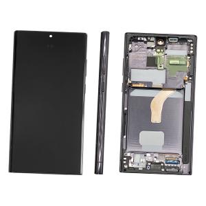 DISPLAY LCD PER SAMSUNG S908B S22 ULTRA NERO CON FRAME GH82-27488A GH82-27489A - SERVICE PACK