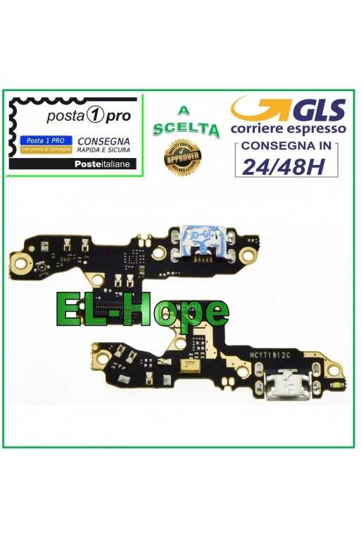 CONNETTORE RICARICA XIAOMI REDMI 7 MICROFONO DOCK PCB MICRO USB CARICA FLAT FLEX