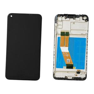 DISPLAY LCD PER SAMSUNG A115F A11 NERO CON FRAME (INCELL)