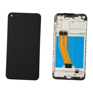 DISPLAY LCD PER SAMSUNG A115F A11 NERO CON FRAME (PLS)