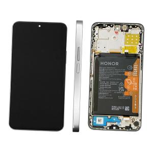 DISPLAY LCD PER HONOR X8A / 90 LITE SILVER CON FRAME + BATTERIA 0235AEUK