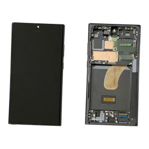DISPLAY LCD PER SAMSUNG S918B S23 ULTRA 5G NERO CON FRAME GH82-30465A GH82-30466A - SERVICE PACK