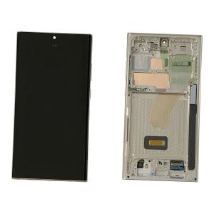 DISPLAY LCD PER SAMSUNG S918B S23 ULTRA 5G CREMA CON FRAME GH82-30465B GH82-30466B