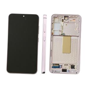 DISPLAY LCD PER SAMSUNG S911B S23 VIOLA / LAVANDER CON FRAME GH82-30480D GH82-30481D - SERVICE PACK