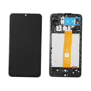DISPLAY LCD PER SAMSUNG A125F A127F A12 NERO CON FRAME (VER. SM-A125F - REV C - DTC)