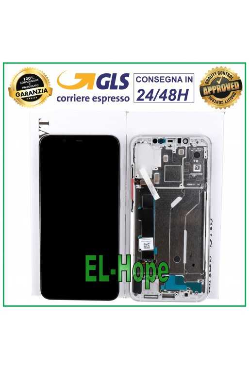 DISPLAY LCD TOUCH ORIGINALE FRAME XIAOMI MI8 MI 8 M1803E1A M1803E1C VETRO SILVER