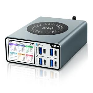 CARICABATTERIE DA BANCO AIXUN DP20 CON 4 CANALI &amp; 8 PORTE 240W + WIRELESS