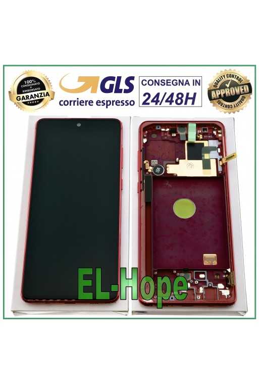 DISPLAY ORIGINALE SAMSUNG NOTE 10 LITE SM-N770 F TOUCH SCREEN ROSSO GH82-22055C