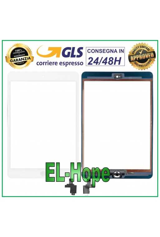 TOUCH PER APPLE IPAD MINI WIFI 3G A1432 A1454 A1455 VETRO BIANCO + TASTO HOME