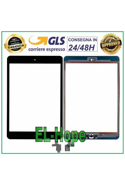 TOUCH PER APPLE IPAD MINI WIFI 3G A1432 A1454 A1455 VETRO NERO + TASTO HOME