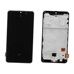 DISPLAY LCD PER SAMSUNG A415F A41 NERO CON FRAME (AMOLED) (O/S)