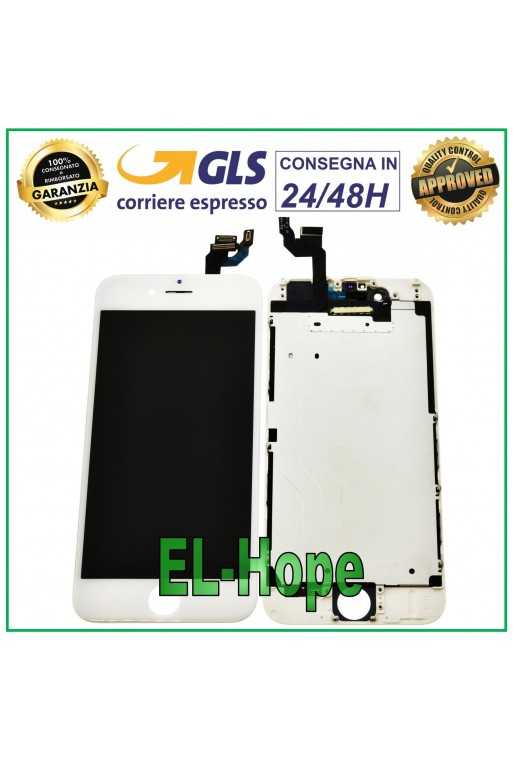 DISPLAY LCD PER APPLE IPHONE 6 6G TOUCH SCREEN VETRO BIANCO PARI ORIGINALE