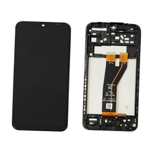 DISPLAY LCD PER SAMSUNG A145F A14 (NON EU) NERO CON FRAME (FLAT SM-A146B A14 5G V04 TM)
