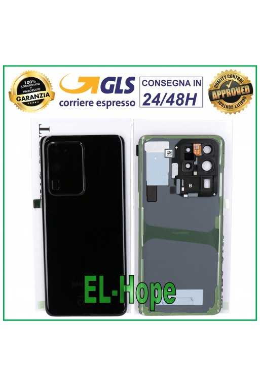 COPRI BATTERIA ORIGINALE SAMSUNG GALAXY S20 ULTRA SM-G988 VETRO POSTERIORE NERO