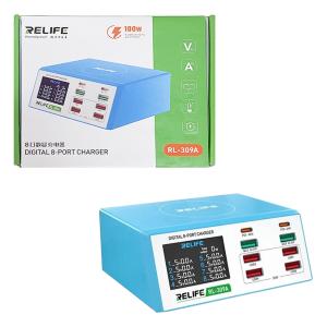 CARICABATTERIE DA BANCO RELIFE RL-309A CON 8 PORTE 100W