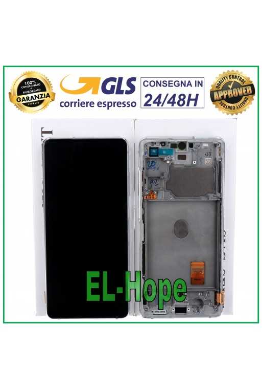 DISPLAY FRAME ORIGINALE SAMSUNG S20 FE SM-G781B TOUCH VETRO BIANCO GH82-24220B