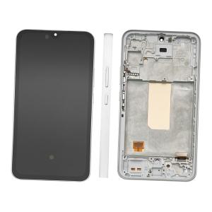 DISPLAY LCD PER SAMSUNG A346B A34 SILVER CON FRAME (AMOLED) (O/S)