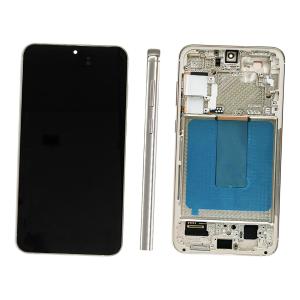 DISPLAY LCD PER SAMSUNG S916B S23 PLUS CREMA CON FRAME (SOFT OLED iTruColor)