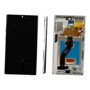 DISPLAY LCD PER SAMSUNG N975F N976B NOTE 10 PLUS BIANCO CON FRAME (SOFT OLED iTruColor)