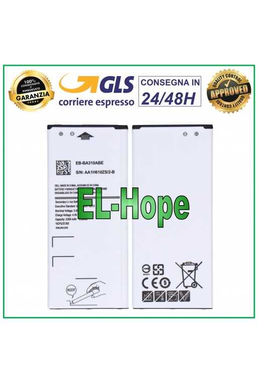 BATTERIA PER SAMSUNG GALAXY A3 2016 SM A310 F EB-BA310ABE 2300mAh PARI ORIGINALE