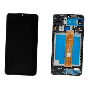 DISPLAY LCD PER SAMSUNG A125F A127F A12 NERO CON FRAME - OEM SERVICE PACK (VER. SM-A125F REV 0.1 - CDOT)