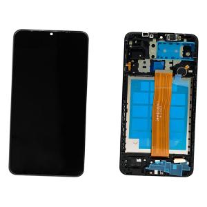 DISPLAY LCD PER SAMSUNG M127F M12 NERO CON FRAME - OEM SERVICE PACK (FLAT SM-M127F REV0.1)