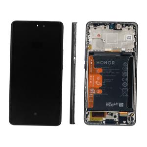 DISPLAY LCD PER HUAWEI HONOR MAGIC6 LITE NERO CON FRAME + BATTERIA 0235AHHP 0235AHHU SERVICE PACK