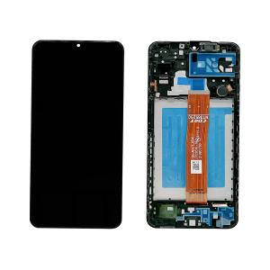 DISPLAY LCD PER SAMSUNG A047F A04S NERO CON FRAME - OEM SERVICE PACK (FLAT SM-A047F REV0.1 - CDOT)