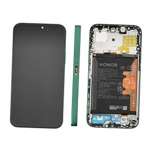 DISPLAY LCD PER HONOR X8B X8boost VERDE / GLAMOROUS GREEN CON FRAME + BATTERIA 0235AHGF 0235ALPT - SERVICE PACK