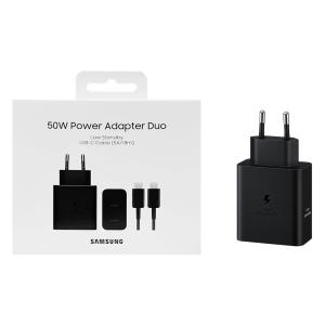 PRESA USB-C TYPE-C SAMSUNG EP-T5020 DUO 3A 50W NERO EP-T5020XBEGEU RETAIL BLISTER