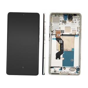 DISPLAY LCD PER MOTOROLA XT2403-2 MOTO EDGE 50 PRO BIANCO PERLA CON FRAME 5D68C24094 5D68C24327 5D68C24324