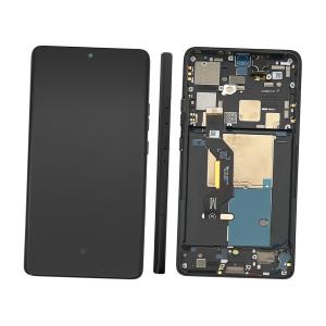 DISPLAY LCD PER MOTOROLA XT2403-2 MOTO EDGE 50 PRO NERO CON FRAME 5D68C24322 5D68C24092