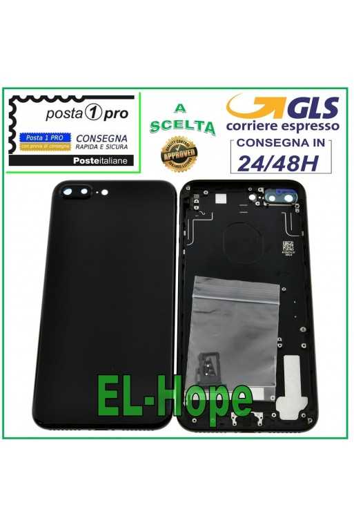 SCOCCA POSTERIORE FRAME TELAIO PER APPLE IPHONE 7 PLUS CASE COVER NERO LUCIDO