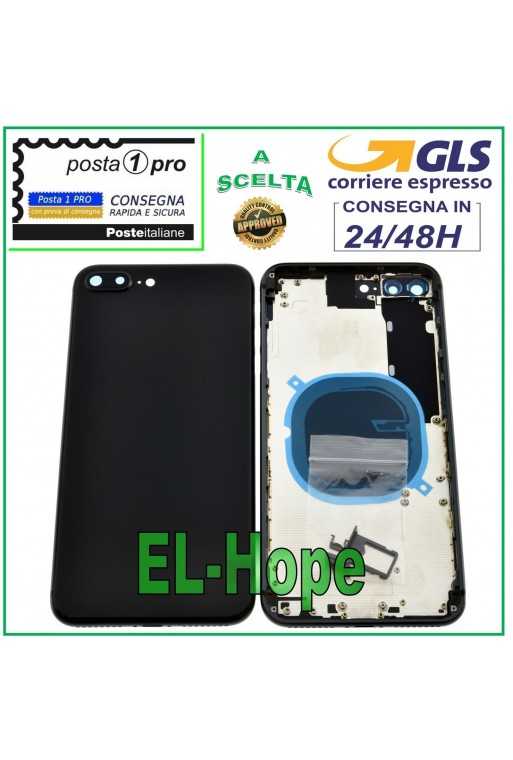 SCOCCA POSTERIORE FRAME TELAIO PER APPLE IPHONE 8 PLUS BACK COVER NERO BLACK