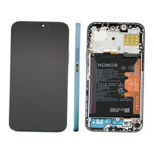DISPLAY LCD PER HONOR 200 LITE LLY-NX1 VERDE / CYAN LAKE CON FRAME + BATTERIA 0235ALPU SERVICE PACK