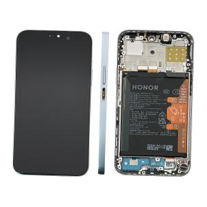 DISPLAY LCD PER HONOR 200 LITE LLY-NX1 BLU CON FRAME + BATTERIA 0235ALPS SERVICE PACK
