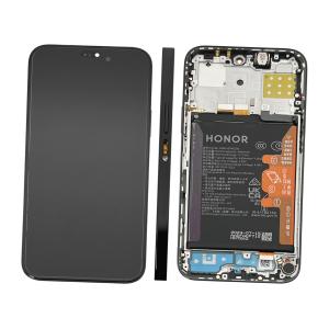 DISPLAY LCD PER HONOR 200 LITE LLY-NX1 NERO CON FRAME + BATTERIA 0235ALPR SERVICE PACK