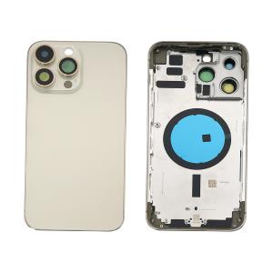 BACK COVER PER IPHONE 14 PRO MAX ORO GOLD CON FRAME COMPATIBILE