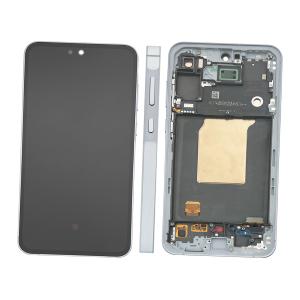 DISPLAY LCD PER SAMSUNG A556B A55 5G BLU / AWESOMEICEBLUE CON FRAME GH82-34305B (ASSEMBLED) - SERVICE PACK