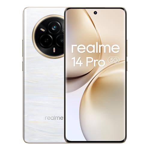 realme 14 Pro Smartphone 5G,Bianco,Fotocamera Sony IMX882 OIS AI,Batte