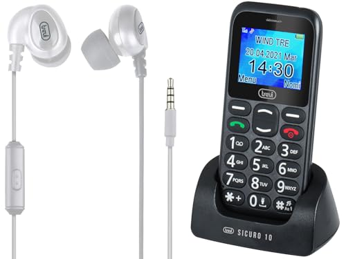 Trevi SICURO 10 Telefono per Anziani Tasti Grandi + Auricolari Con Fil