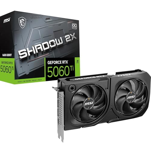 msi NVIDIA GeForce RTX 5060 Ti 16G Shadow 2X OC Plus Scheda grafica