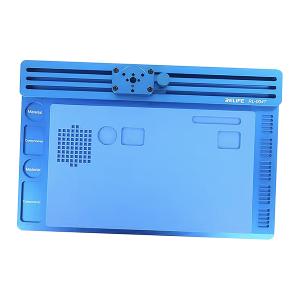 PIANO DA LAVORO RELIFE RL-004T TAPPETINO IN SILICONE CON BASE IN ALLUMINIO PER MICROSCOPIO AZZURRO